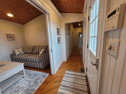 Yarmouth Cape Cod vacation rental - Hallway to all bedrooms and bath with bedroom with sleeper sofa