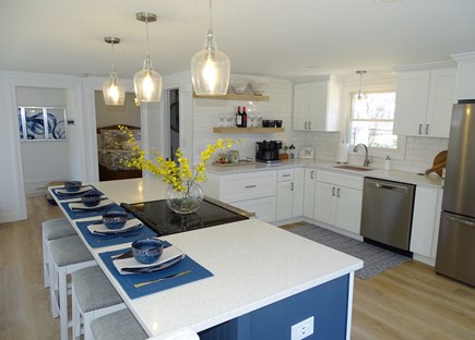 East Falmouth Cape Cod vacation rental - Modern kitchen with large island for dining