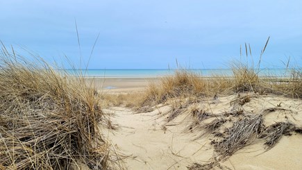 Eastham Cape Cod vacation rental - Sandy path leads from deck to bayside beach