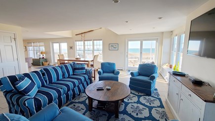 Eastham Cape Cod vacation rental - Living room with waterviews, comfortable seating & flat screen TV