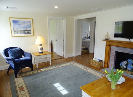 West Yarmouth Cape Cod vacation rental - Living room opens to two bedrooms