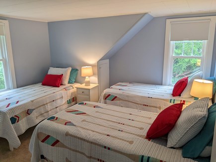 Falmouth Heights Cape Cod vacation rental - Upstairs Guest Bedroom - Three Twins (July 2023)