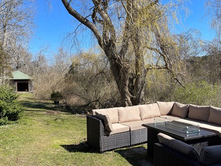 Chatham Cape Cod vacation rental - Outdoor hang-out/eating area with fireplace table