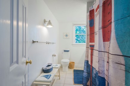 Sandwich Cape Cod vacation rental - Bathroom with shower/tub combo.