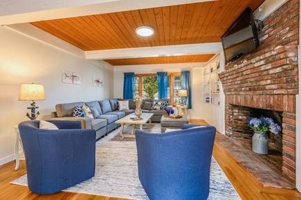 Harwich Cape Cod vacation rental - Living room with plenty of seating for the family.