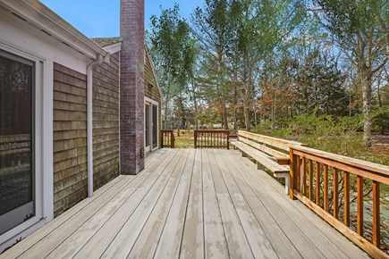 West Yarmouth Cape Cod vacation rental - Huge rear deck is an ideal private outdoor living & dining space.