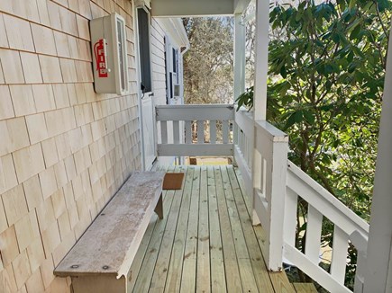 Dennis Port Cape Cod vacation rental - Deck and bench outside unit 8