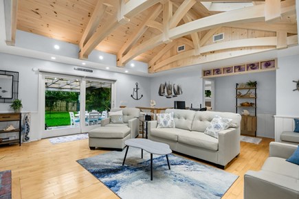 East Sandwich Cape Cod vacation rental - Gorgeous truss beams and ample seating