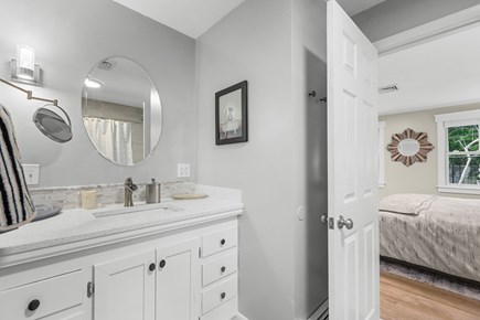 East Sandwich Cape Cod vacation rental - Bathroom 1- Jack and Jill with shower/tub combination- First floor
