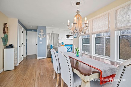 Wellfleet Cape Cod vacation rental - Seating for six plus two at the kitchen peninsula.