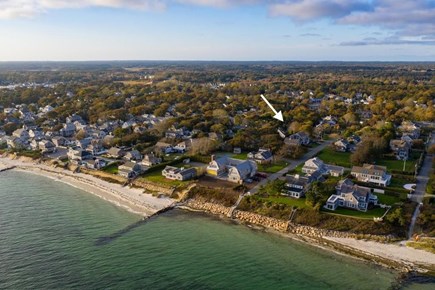 Harwich Port Cape Cod vacation rental - Arial view of the home to the ocean.