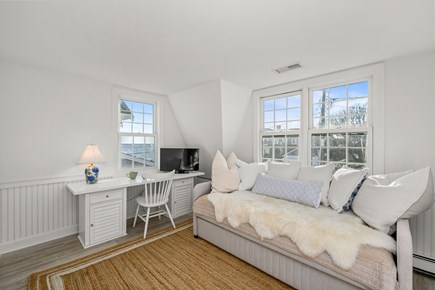 Harwich Port Cape Cod vacation rental - Multipurpose room with remote workspace overlooking the ocean
