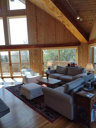 Wellfleet Cape Cod vacation rental - Living room with even more views from the side view