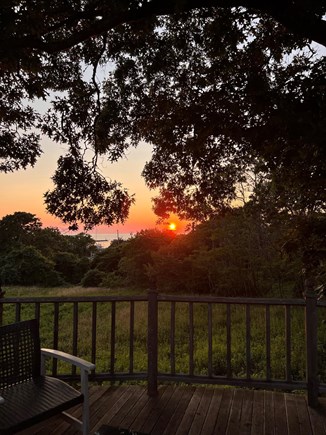 Ocean Edge, Menemsha Cape Cod vacation rental - Sunset from the deck