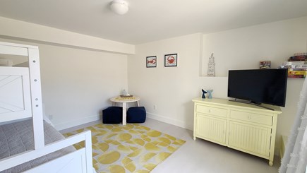 Truro Cape Cod vacation rental - First floor den with bunk bed and flat screen TV