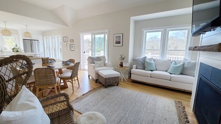 Truro Cape Cod vacation rental - Lovely living room with comfortable seating & flat screen TV