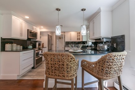 West Barnstable Cape Cod vacation rental - Kitchen with bar seating.