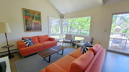 Wellfleet Cape Cod vacation rental - Living room with comfortable seating and flat screen TV