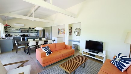 Wellfleet Cape Cod vacation rental - Living room with dining area and kitchen beyond