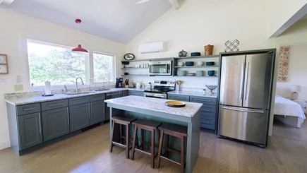Wellfleet Cape Cod vacation rental - Nicely-equipped kitchen with center island and counter seating