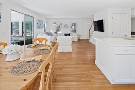 Wellfleet Cape Cod vacation rental - Dining, kitchen and living room open space w/sliders to sunroom