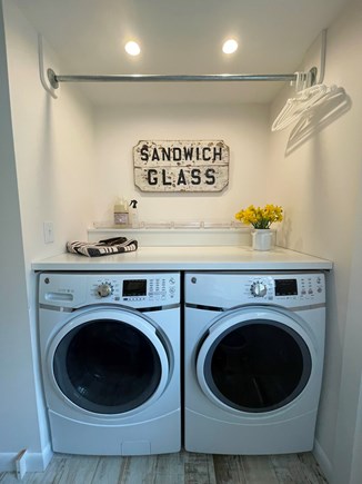 Sandwich, In Village across Shawme Pond Cape Cod vacation rental - Large, new washer and dryer.