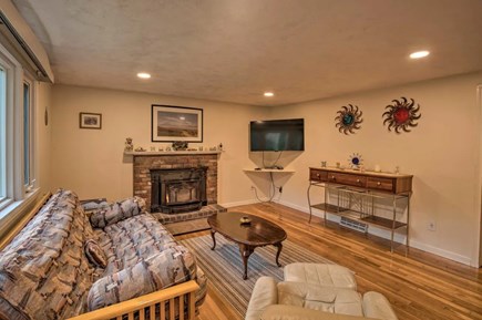 Mashpee Cape Cod vacation rental - Second living room with fireplace and a flat-screen TV