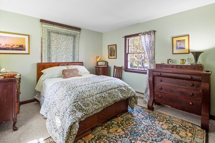 West Harwich Cape Cod vacation rental - Main bedroom with double bed and window AC