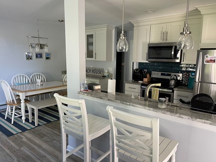 Brewster Cape Cod vacation rental - Open kitchen, living room, dining room floor plan