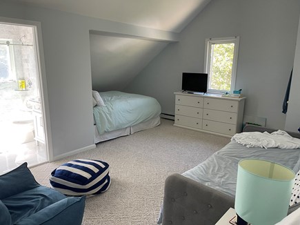 Brewster Cape Cod vacation rental - Second floor bedroom with queen bed and 2 twin beds in a trundle