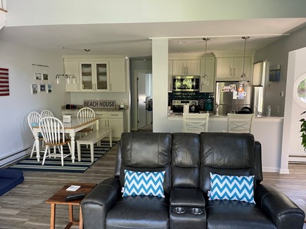 Brewster Cape Cod vacation rental - Living room, kitchen, dining area with futon