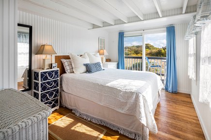 Truro Cape Cod vacation rental - Master Queen Room (1st floor) with sliding doors to back deck