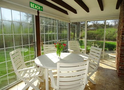 East Dennis Cape Cod vacation rental - A favorite place to sit with morning coffee, opens to deck