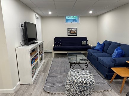 Brewster Cape Cod vacation rental - Renovated basement - a second living area with futon couch.