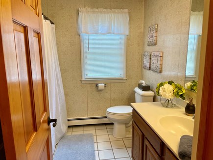 Wareham MA vacation rental - Downstairs bathroom with shower/ tub combo