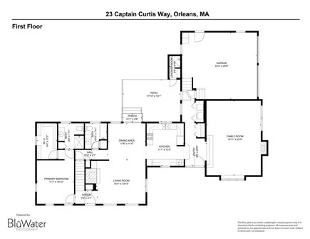 Orleans Cape Cod vacation rental - Floor plan of the first floor.