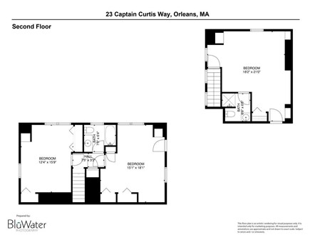Orleans Cape Cod vacation rental - Floor plan of the second floor.