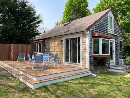 Wellfleet Cape Cod vacation rental - New deck off dining room with outdoor shower.