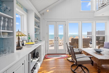 Dennis Port Cape Cod vacation rental - Living room with doors to deck