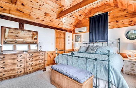 Hyannis Cape Cod vacation rental - King bedroom, lofted ceiling, ceiling fan and AC unit