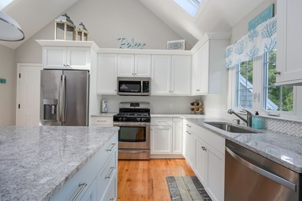 Osterville Cape Cod vacation rental - White kitchen with stainless steel appliances