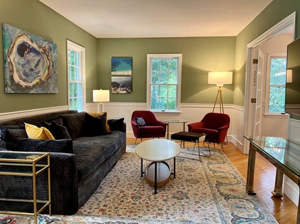 Brewster Cape Cod vacation rental - Upon entering, the living room with TV is on the left.