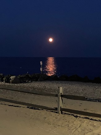 Dennisport Cape Cod vacation rental - Full moon over beach