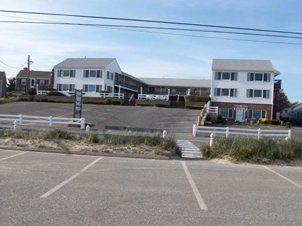 Dennisport Cape Cod vacation rental - Front entrance - pool and beach behind condo