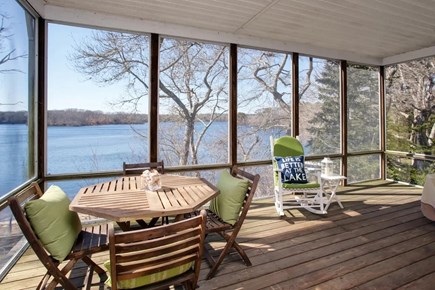 Centerville Cape Cod vacation rental - Screen-in porch with a lake view