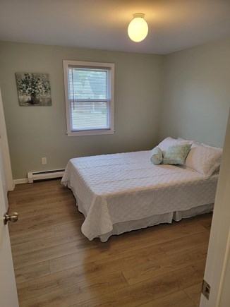 Dennisport Cape Cod vacation rental - BR with queen bed with a/c unit and ceiling fan