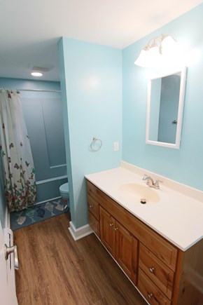 Truro Cape Cod vacation rental - Bathroom on lower Level - Shower & Tub