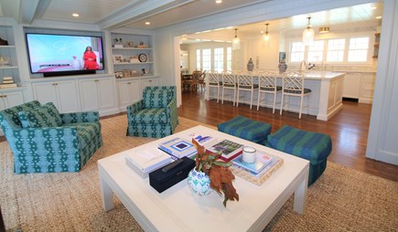 Osterville Cape Cod vacation rental - Family room looking to kitchen and dining space