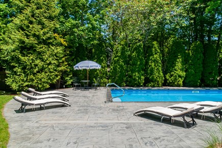 Osterville Cape Cod vacation rental - Pool with 6 comfortable longing chairs and a sitting area