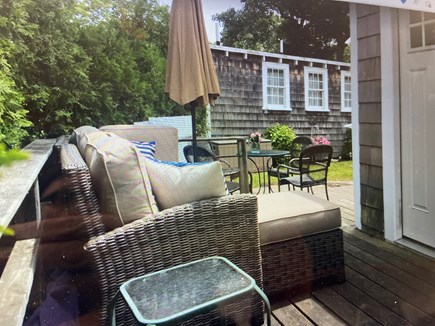 South Yarmouth Cape Cod vacation rental - This is the deck the bedroom door opens to.